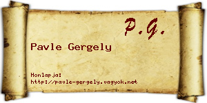 Pavle Gergely névjegykártya